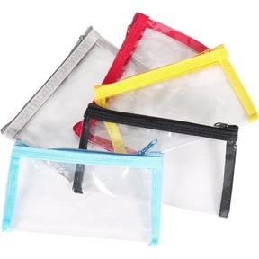 Plastic Zipper File Bags – Clear Document Pouches with Color-Coded Zip Closure, Water-Resistant PP File Organizer for Letter & A4 Papers, Receipts, School, Office & Home Storage