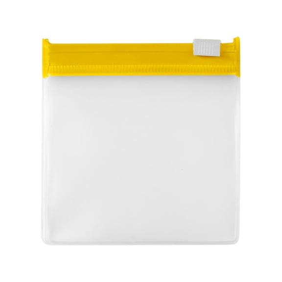 Plastic Zippered Bags,Small Reusable Travel Self Sealing Baggies,Plastic transparent Storage Pouches with Slide Lock,3x2.75inch Zippered Storage Bags For Small Crafts, Beads (Yellow)