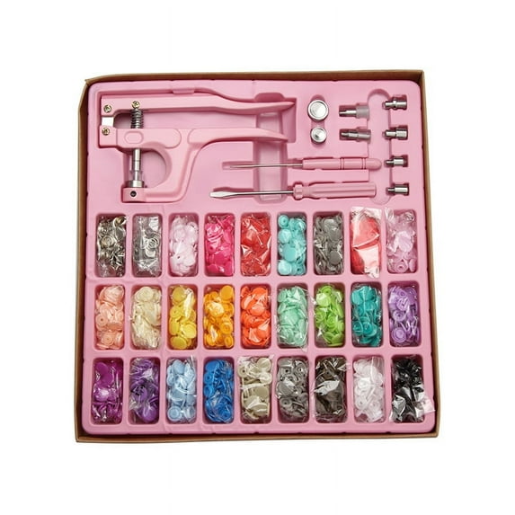 Plastic and Metal Snap Buttons with Snaps Pliers Set,300 Sets Plastic and Metal Snap Buttons for Sewing and Crafting (Green)