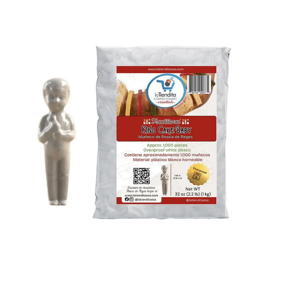 Plastic baby figure (1000 pieces aprox) oven resistant for Rosca de reyes, King Cake Mardi Gras, Baby Shower games and decoration-King cake baby