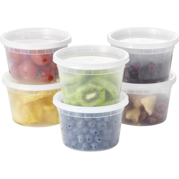 Plastic cooked food storage container with plastic lid, disposable external container, used for holding soup, meals, mucus | stackable | leak proof | microwaveable | dishwasher washable | freezing