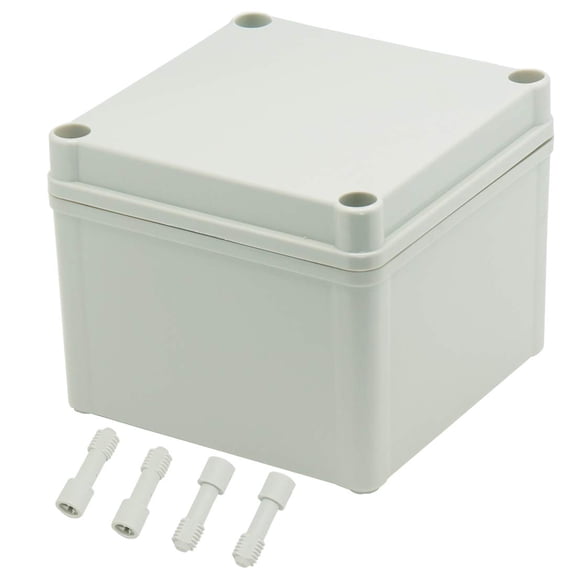 Plastic dustproof and waterproof junction box 67 junction box general electrical project housing electronic project box gray 4.924.923.94 inches (125125100 millimeters)