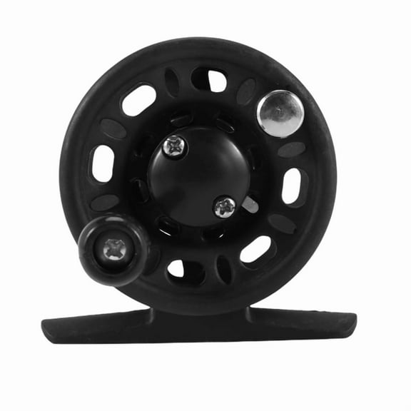 Plastic fly reel river fishing fly fishing Stream left / right exchange possible (reel diameter 52 mm),1 x fishing reel,Black