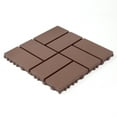 thumbnail image 1 of Plastic interlocking decking tiles, 44 packs of terrace decking tiles, 12 inches x 12 inches waterproof for all-weather use, backyard pool decking tiles, Brown, 1 of 6
