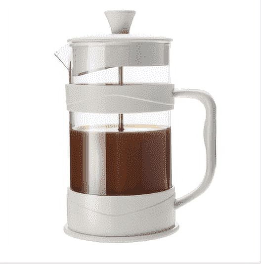 PARACITY Plastic lid French press 11.8 oz/350ml,Camping Mini Coffee/Tea Press of 304 Stainless Steel Filter and Heat Resistant Glass