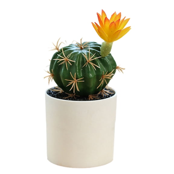 Plastic pots, artificial tropical cactus, bonsai, creative small ornaments, artificial flowers and green plants - type:style4;