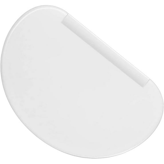 Plastic shape of the scraper of the tool to cut the baked pizza lozenge dough from the plastic cake semicircle spatula