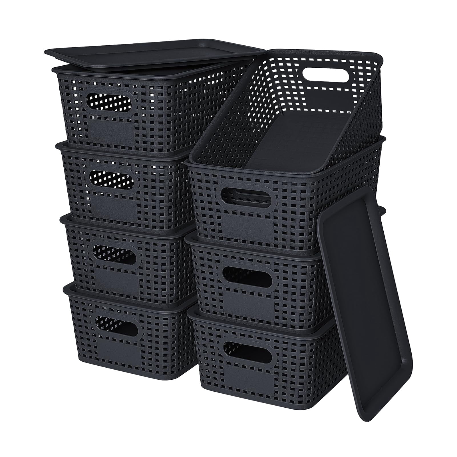 Spring Storage Containers Plastic Plastic storage containers with lid, stackable storage baskets for home ...