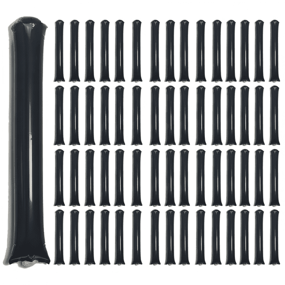 Plastic team spirit sticks, inflatable noisemaker clappers, round head boom thunder sticks, cheerleading noise maker, ideal for sporting events, business openings and festival parties, Black