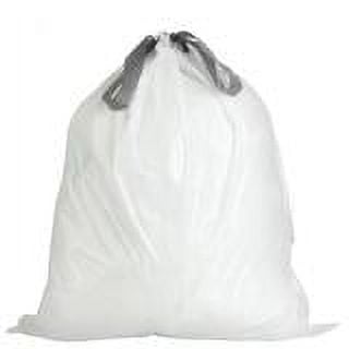 PlasticMill 4 Gallon, White, Drawstring, 0.7 mil, 17x16, 100 Bags/Case, Garbage Bags / Trash Can Liners.