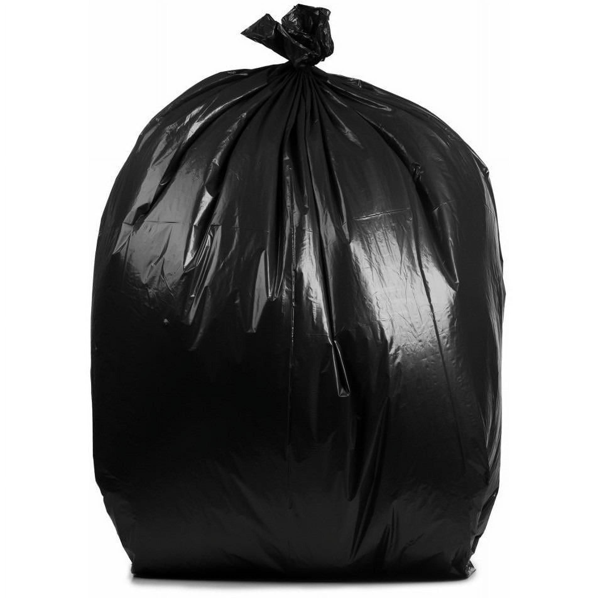 Heavy Duty Black 55-Gallon Plastic Trash Bags with Tie Closure