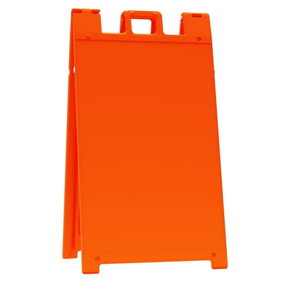 Plasticade 130-O Signicade A Frame Plain Portable Folding Sidewalk Sign, Orange
