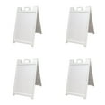 thumbnail image 1 of Plasticade Deluxe Signicade Portable Folding 2 Sided Sign, White (4 Pack), 1 of 3