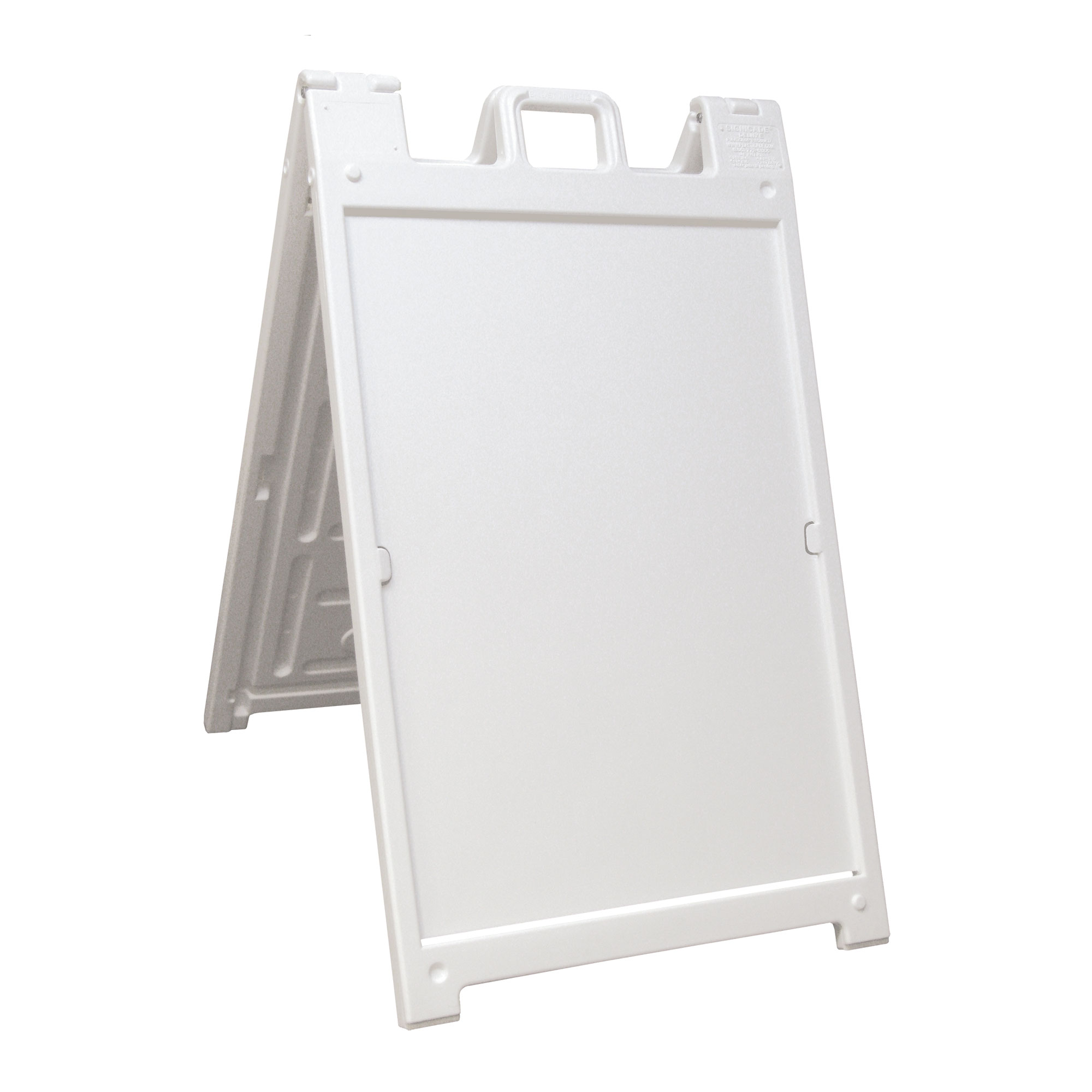 Plasticade Deluxe Signicade Portable Folding Double Sided Sign, White 