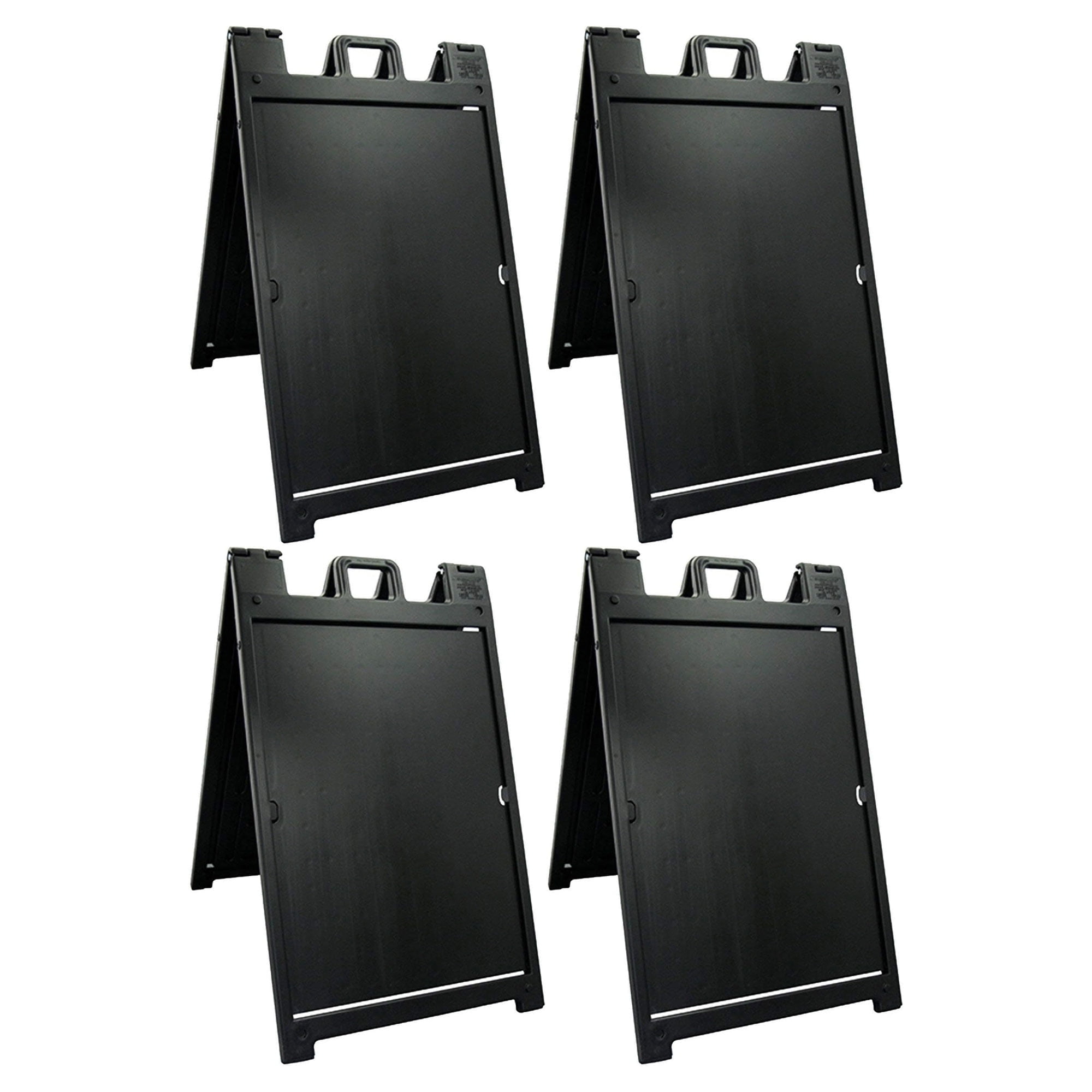 Plasticade Signicade Deluxe Folding Double Sided Sign Stand, Black (4 ...