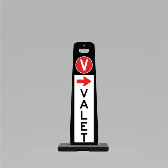 Plasticade by UVP UV4120-BK-PRK8 Outdoor Standing Panel sign with 20lbs. weighted Base with VALET Right Arrow on one side and VALET Left Arrow on other side