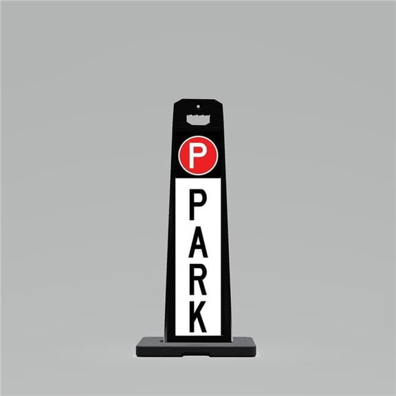 Plasticade by UVP UV4120-BK-PRK5 Outdoor Standing Panel sign with 20lbs. weighted Base with PARK on two sides.