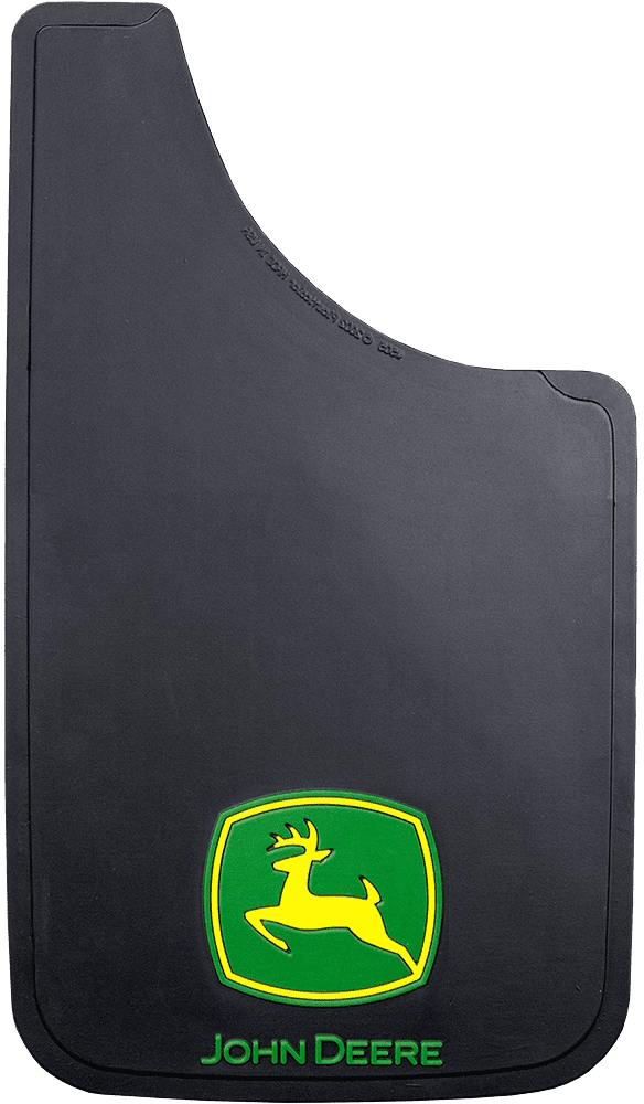 Plasticolor 000537R01 11 x 19 in. Easy Fit Black Mud Flaps with John Deere Logo