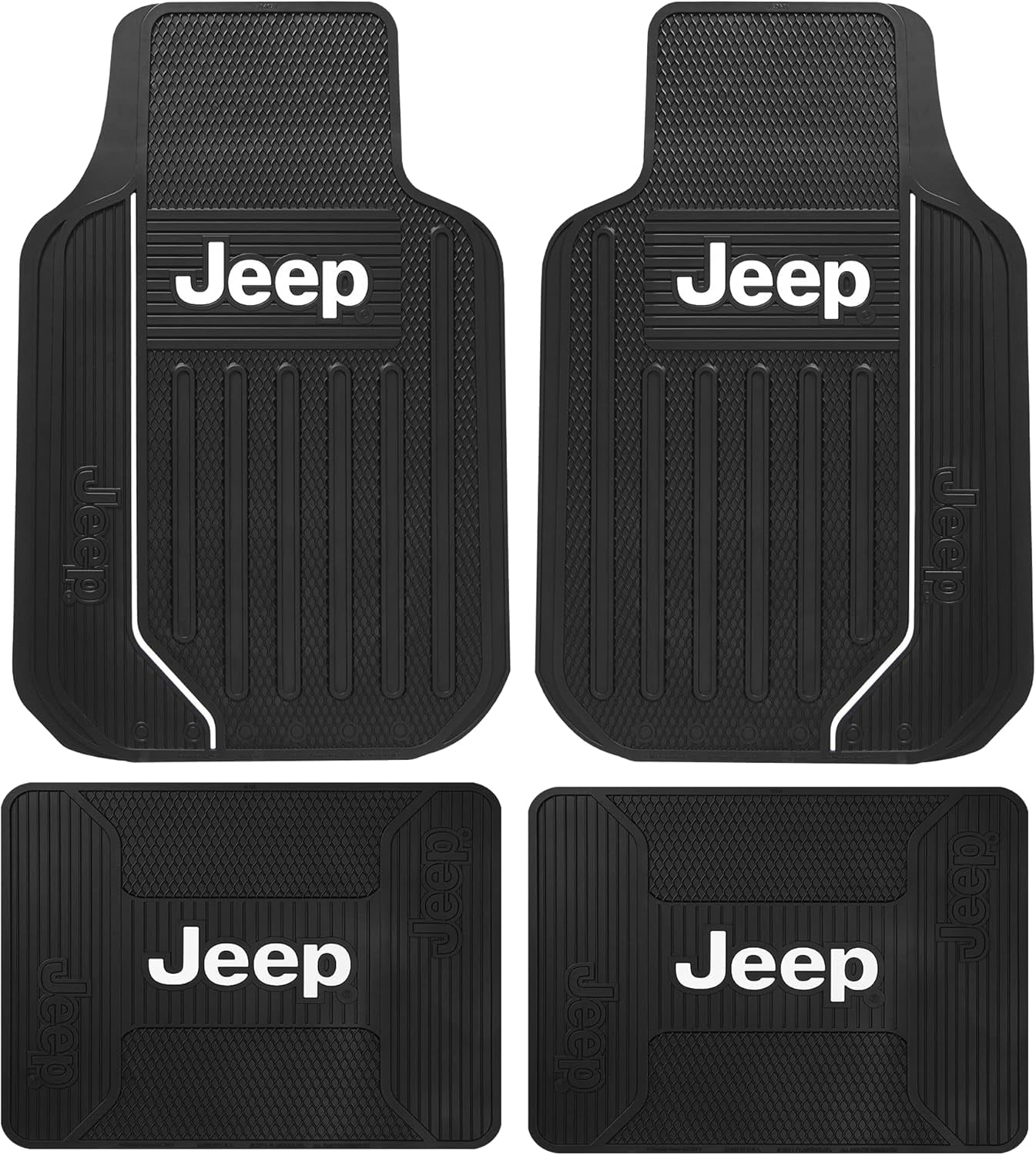 Plasticolor 001611ZX4 Jeep Elite 4pc Front and Rear Floor Mat kit