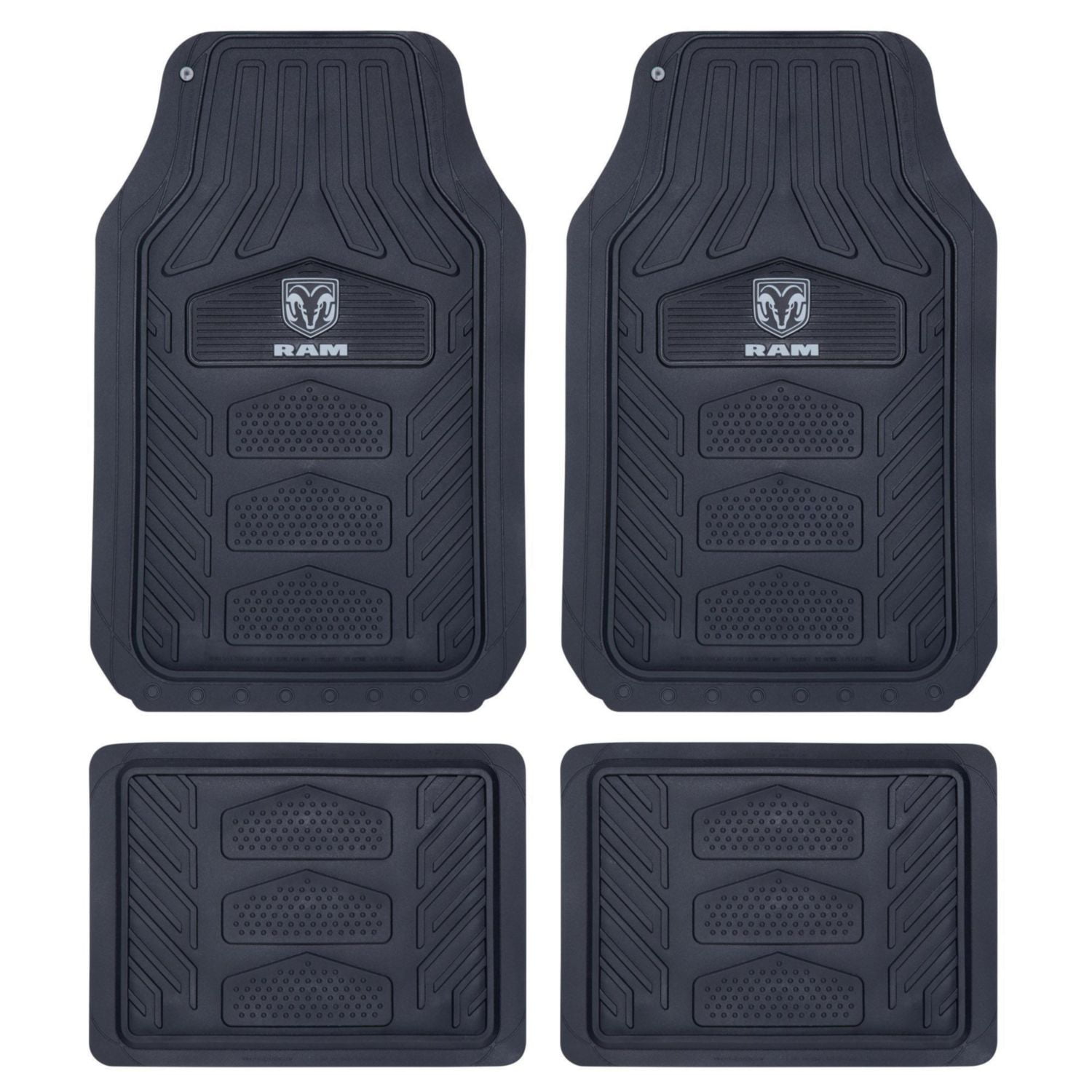 Plasticolor 001672R25 Dodge RAM WeatherPro 4 Piece Gray Logo Floor Mat Set