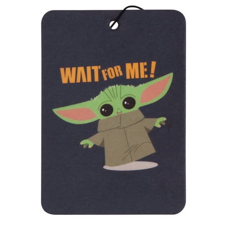 Plasticolor 005539R01 Star Wars Mandalorian The Child Wait for Me 2-Sided Air Freshener - different image on each side - 2 pack