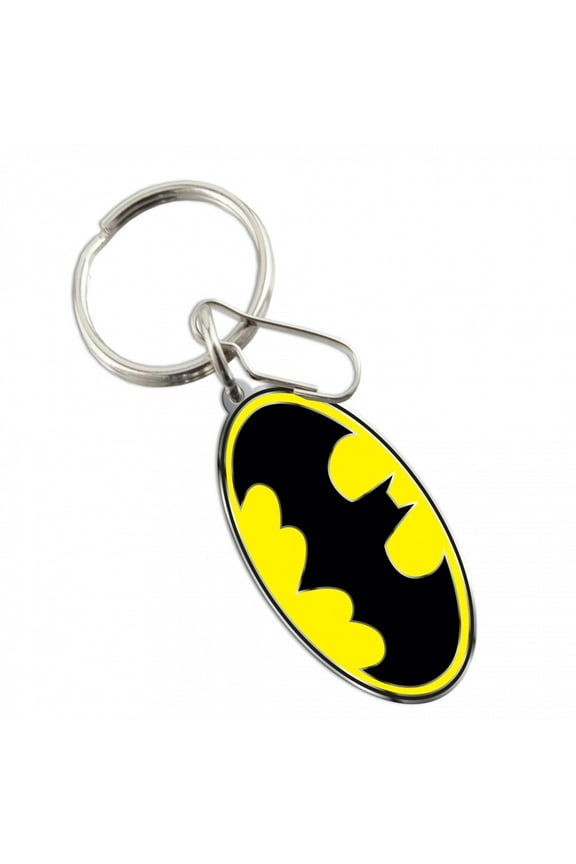 Plasticolor Batman Enamel Automotive Key Chain, Black & Yellow, 1 Piece