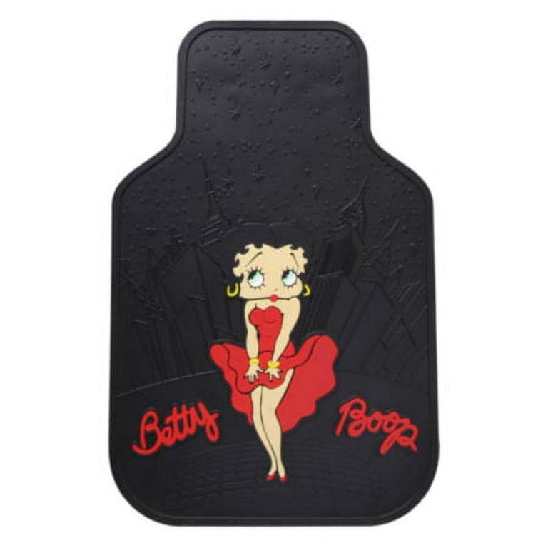 Plasticolor Betty Boop Universal Automotive Floor Mat Set Vinyl Black 2 Piece