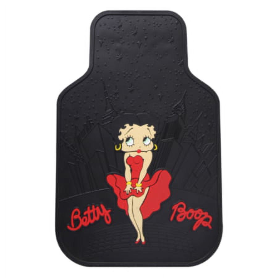 Plasticolor Betty Boop Universal Automotive Floor Mat Set, Vinyl, Black, 2 Piece - image 1 of 2