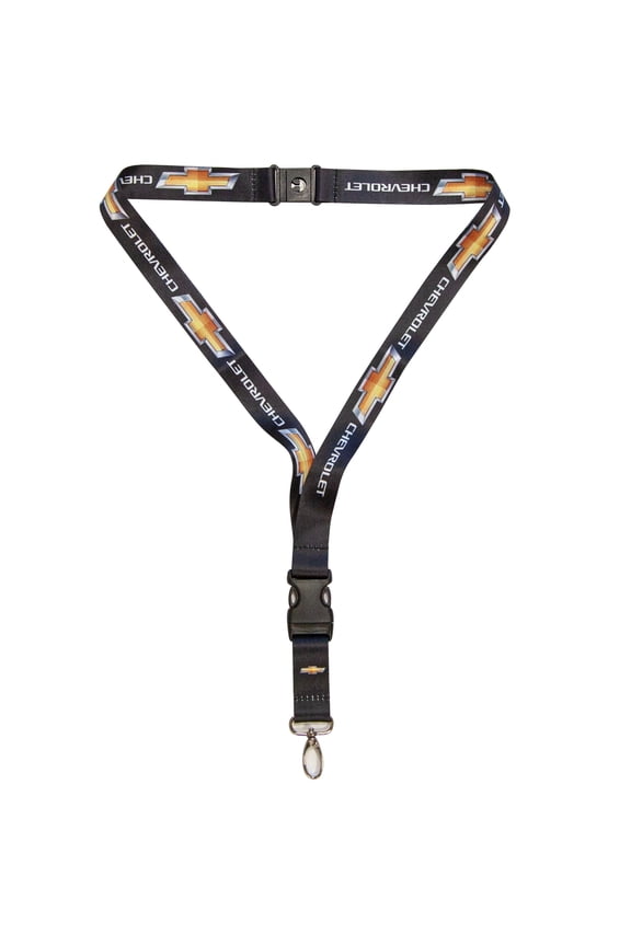 Plasticolor Chevy Bowtie Logo Automotive Lanyard, Black & Gold, 1 Piece
