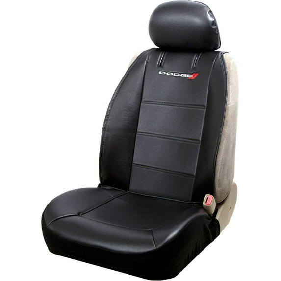 Plasticolor Dodge Black Vinyl Universal Fit Automotive Seat Cover, 1 Pack