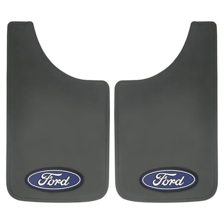 Plasticolor Ford 11” x 19” Easy-Fit Universal Fit Automotive Mud Guards, Black, 1 Pair