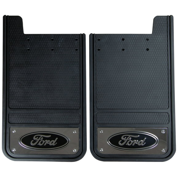 Plasticolor Ford 12 x 23 Heavy Duty Universal Fit Automotive Rear Mud Guards, Black, 1 Pair