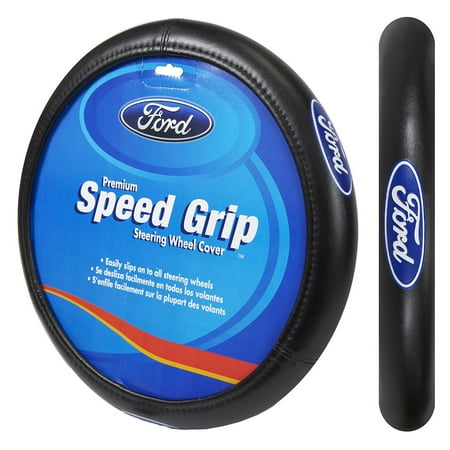 Plasticolor Ford Elite Series Universal Fit Automotive Steering Wheel Cover, Black, 1 Piece