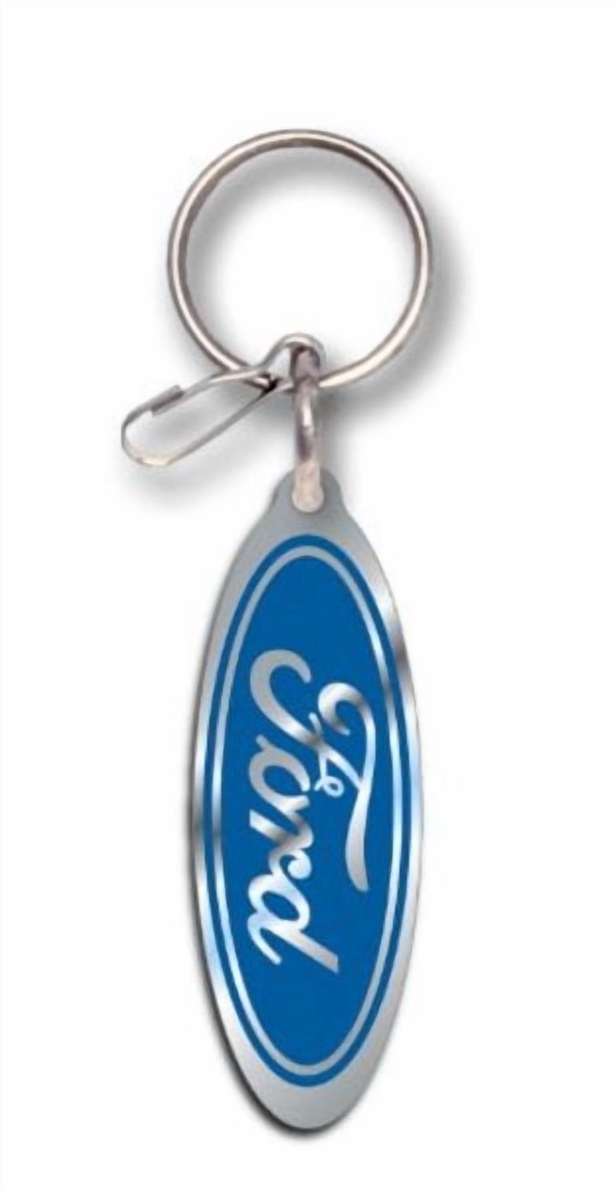 Ford Fusion Blue Oval Keychain - Genuine Ford Logo Key Ring With