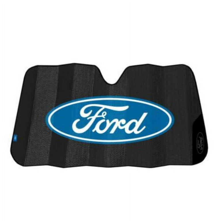Plasticolor Ford Universal Accordion Auto Sunshade, Black, 58” x
