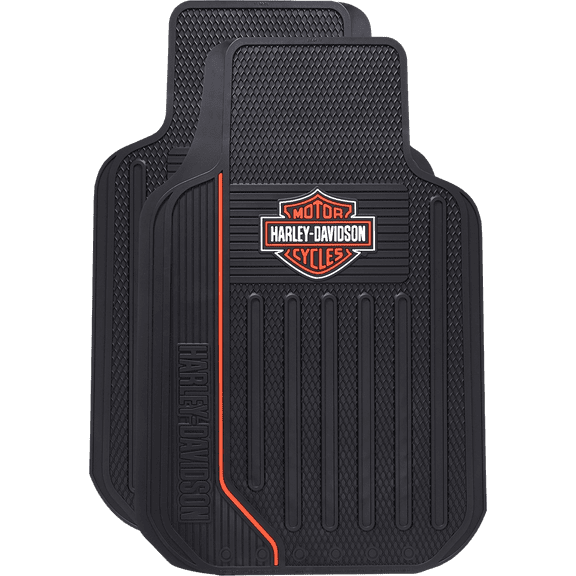 Plasticolor Harley-Davidson Script Floor Mats, Black, 18-1/8 in x 26-3/4 in, 2 Count