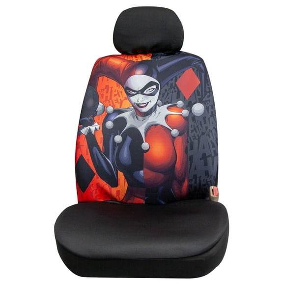 Plasticolor Harley Quinn Washable Polyester Universal Fit Automotive Seat Cover, 1 Pack