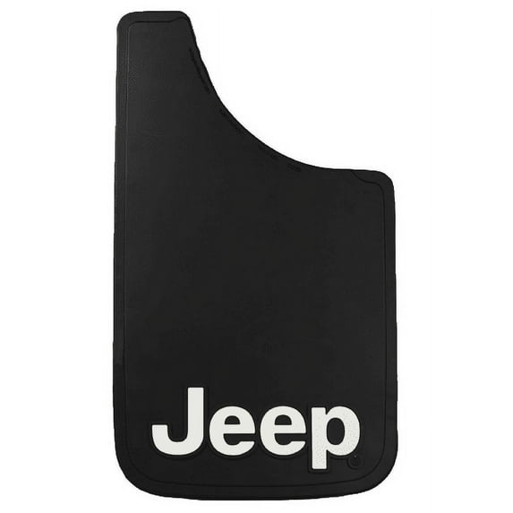Plasticolor Jeep 11” x 19” Easy-Fit Universal Fit Automotive Mud Guards, Black, 1 Pair