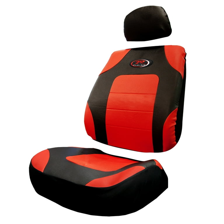 Plasticolor R Racing Universal Fit Automotive Seat Cover Black Red 1 Pack Walmart