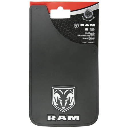 Plasticolor RAM 11” x 19” Easy-Fit Universal Fit Automotive Mud Guards, Black, 1 Pair