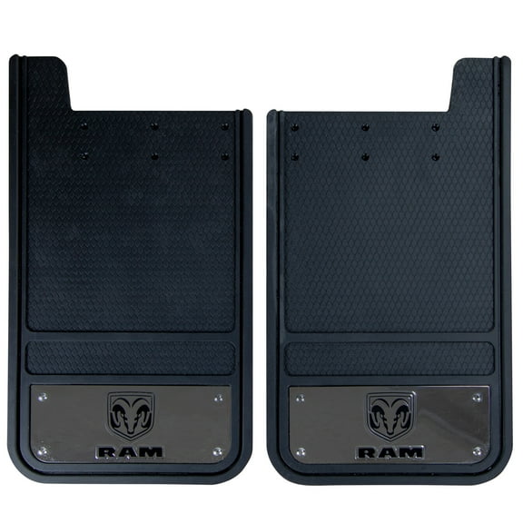 Plasticolor RAM 12 x 23 Heavy Duty Universal Fit Automotive Rear Mud Guards, Black, 1 Pair