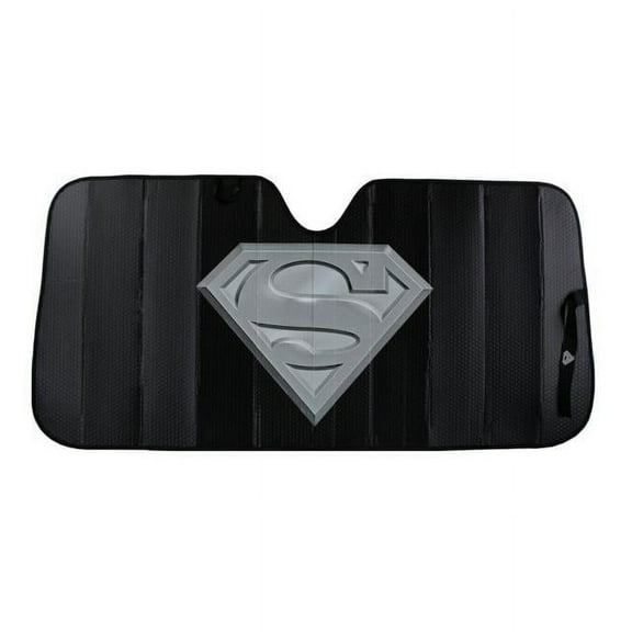 Plasticolor WB Superman Black Matte Accordion Bubble Sunshade 003883R01