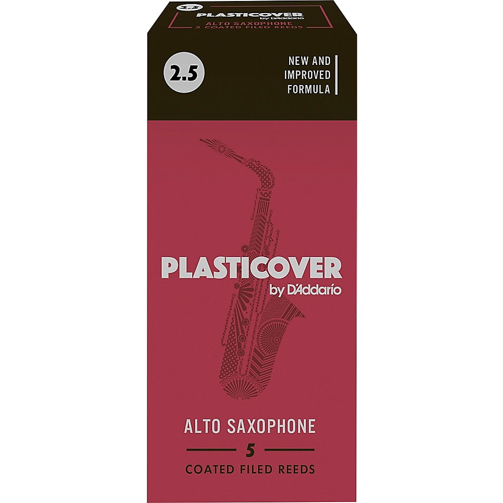 Plasticover by D'Addario Alto Sax Reeds, Strength 2.5, 5