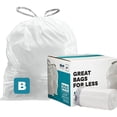 thumbnail image 1 of Plasticplace Custom Fit Trash Bags, Compatible with Simplehuman Code K, White Drawstring Garbage Bags Liners, 10 Gallon / 38 Liters, 24" x 28" (200 Count) Heavy Duty Trashbags Home Essentials Large, 1 of 12