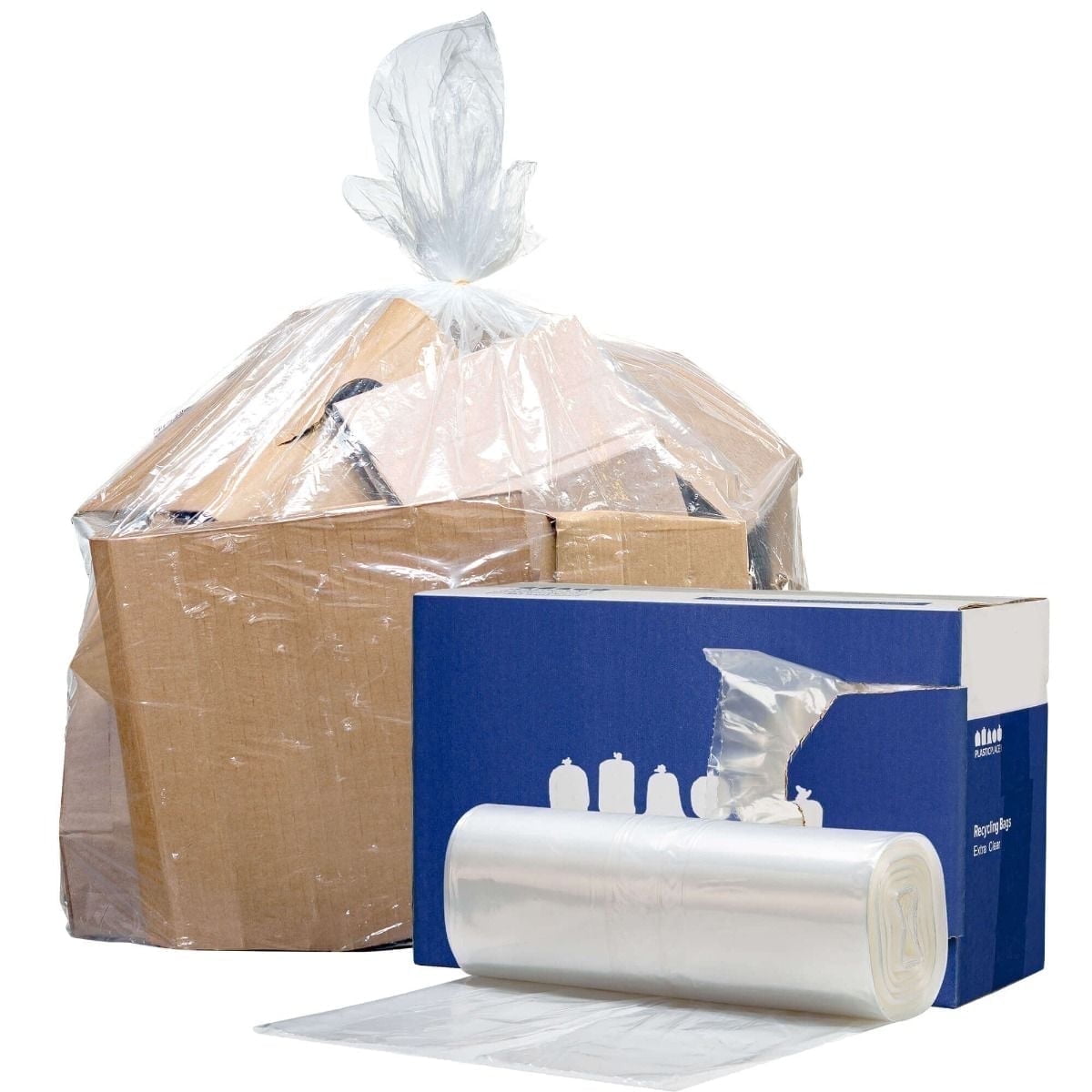 Plasticplace 12-16 Gallon Recycling Trash Bags, 200 Count (Pack of 1)