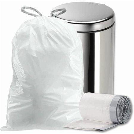 Plasticplace 18 Gallon Trash Bags ¦ 2.0 Mil ¦ White Drawstring Garbage Can Liners ¦ 25.5''x28 (80 Count)