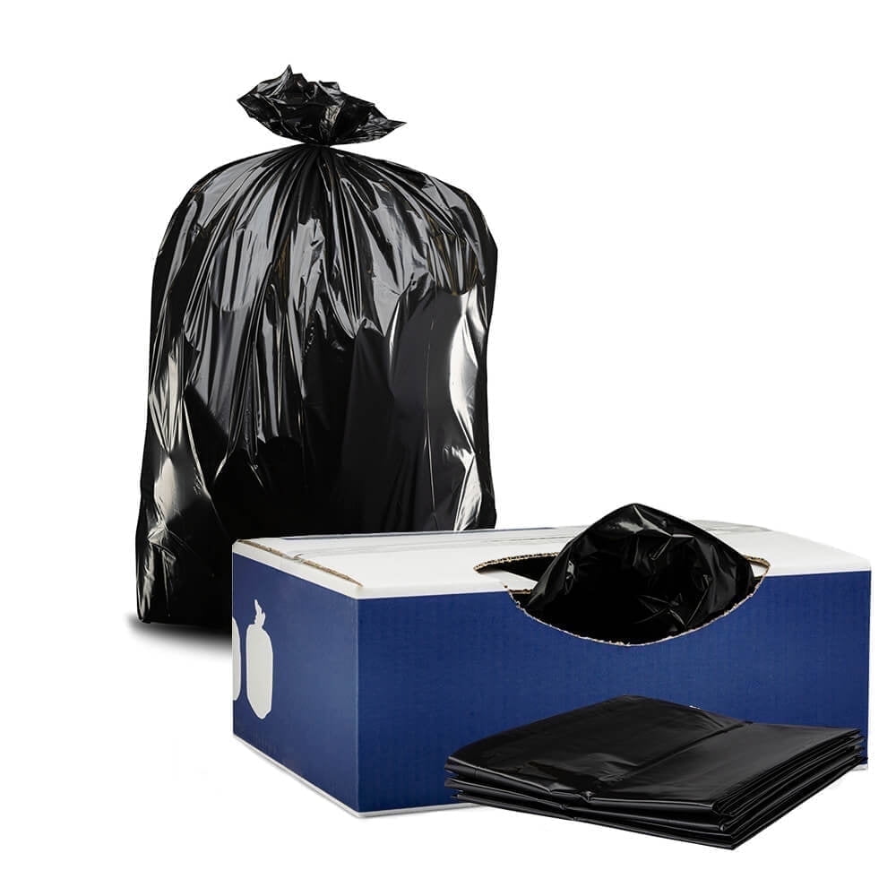 Plasticplace Contractor Trash Bags 40-45 Gallon │ 3.0 Mil │ Black Heavy Duty Garbage Bag │ 40” x 48” (50 Count)