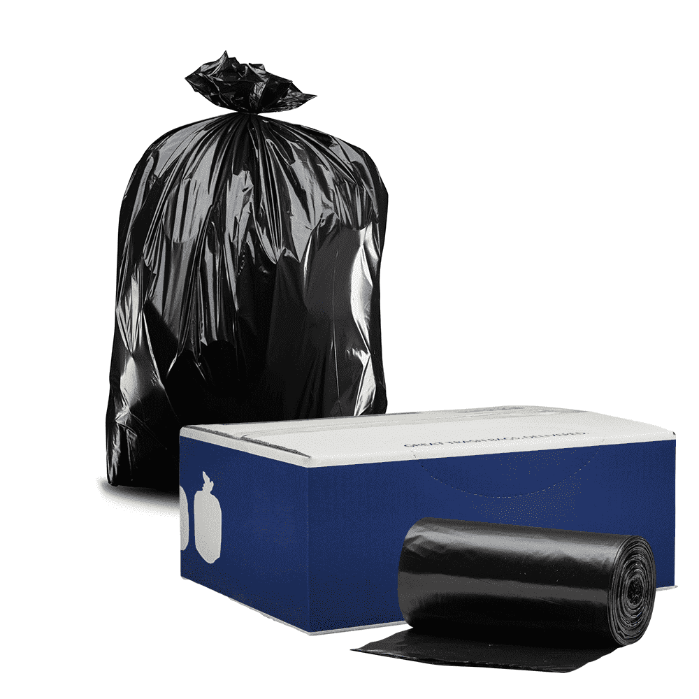 Plasticplace Contractor Trash Bags 42 Gallon 3.0 Mil Rolls Black Heavy Duty Garbage Bag 33.6” x 47.6” (32 Count)