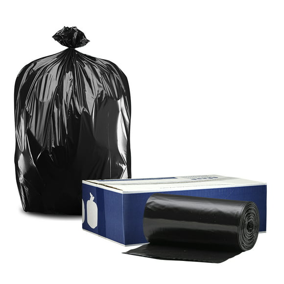 Plasticplace 55-60 Gallon Trash Bags, 100 Count , Black