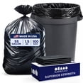 thumbnail image 1 of Plasticplace 55 Gallon Trash Bags │1.5 Mil │ Black Garbage Can Liners Compatible with Rubbermaid│ 40" x 50" (100 Count), 1 of 9